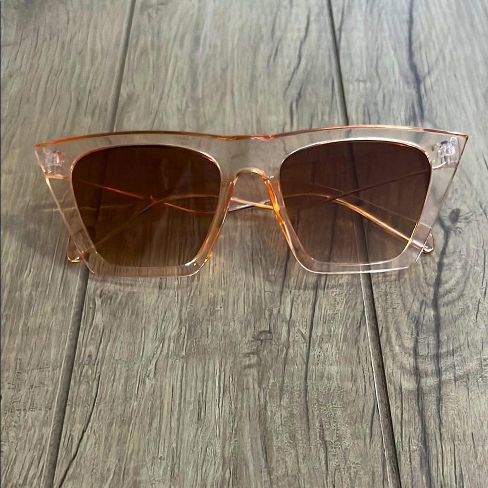Trendy Transparent Sunglasses with Brown Lenses